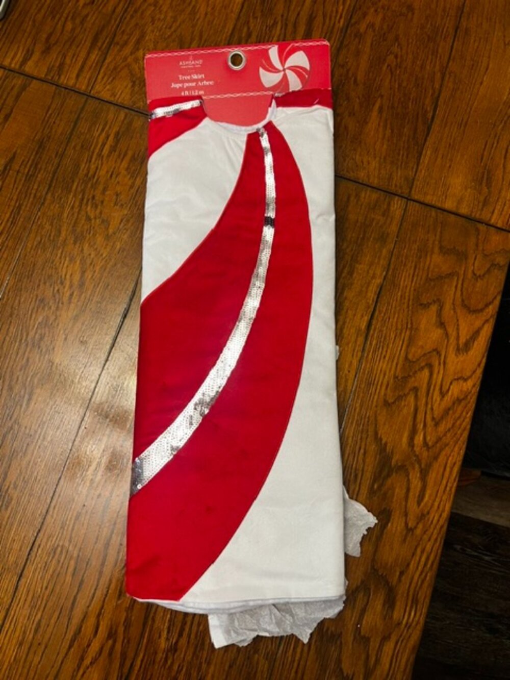 New Ashland Candy Cane Christmas Tree Skirt. 4ft - Red/White from Michaels